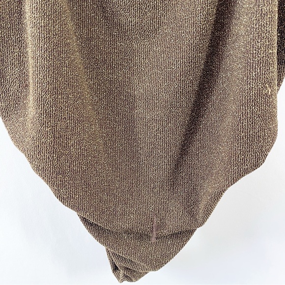 Good American Bodysuit Brown Gold Metallic Sleeveless Spaghetti Straps Size 8 - Picture 4 of 7